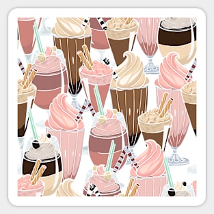 Milkshakes drawn vector seamless pattern Sticker